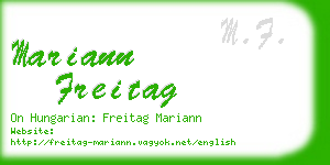 mariann freitag business card